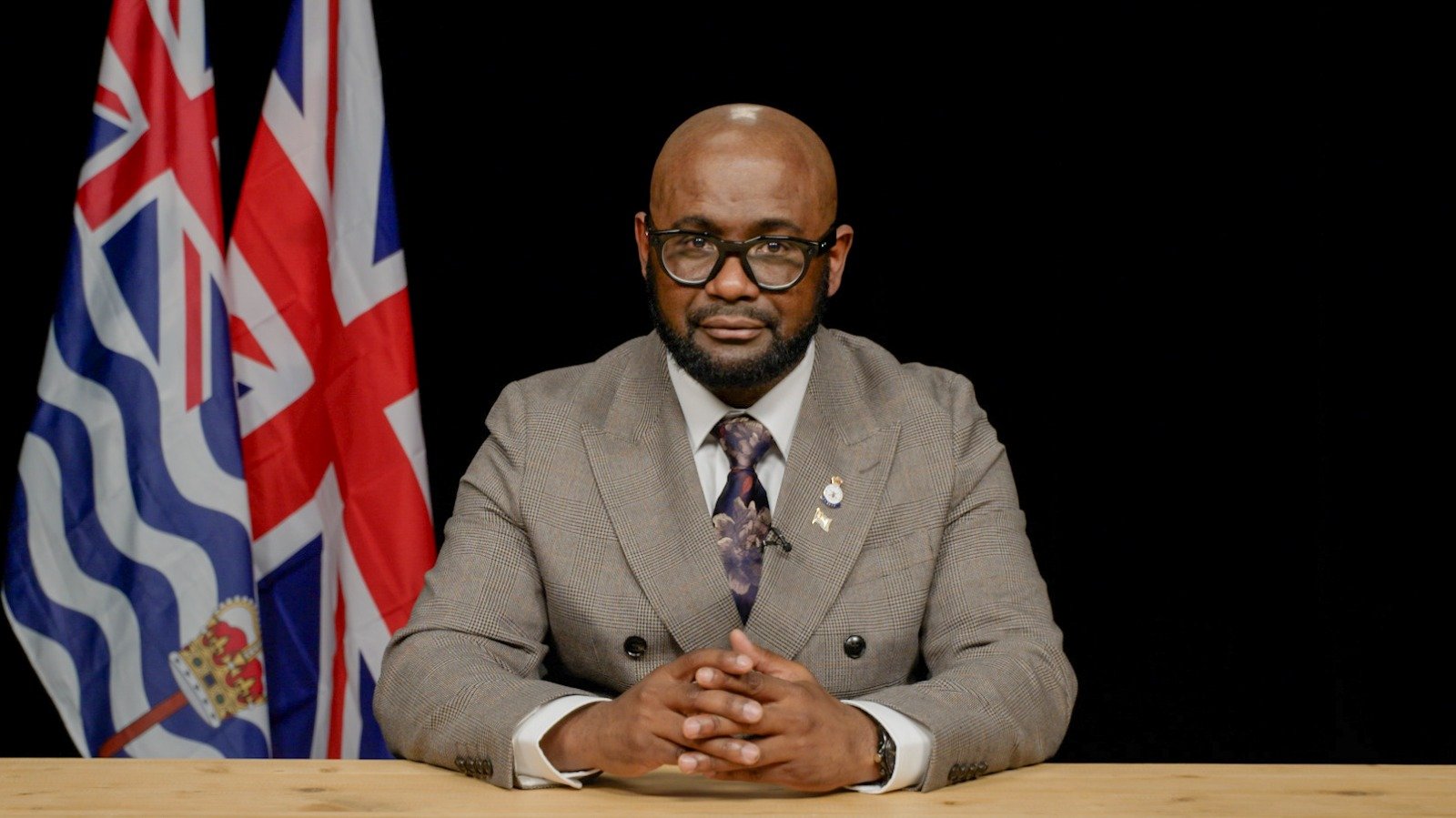 Chagossian First Minister Misley Mandarian at the declaration of the Government in Exile