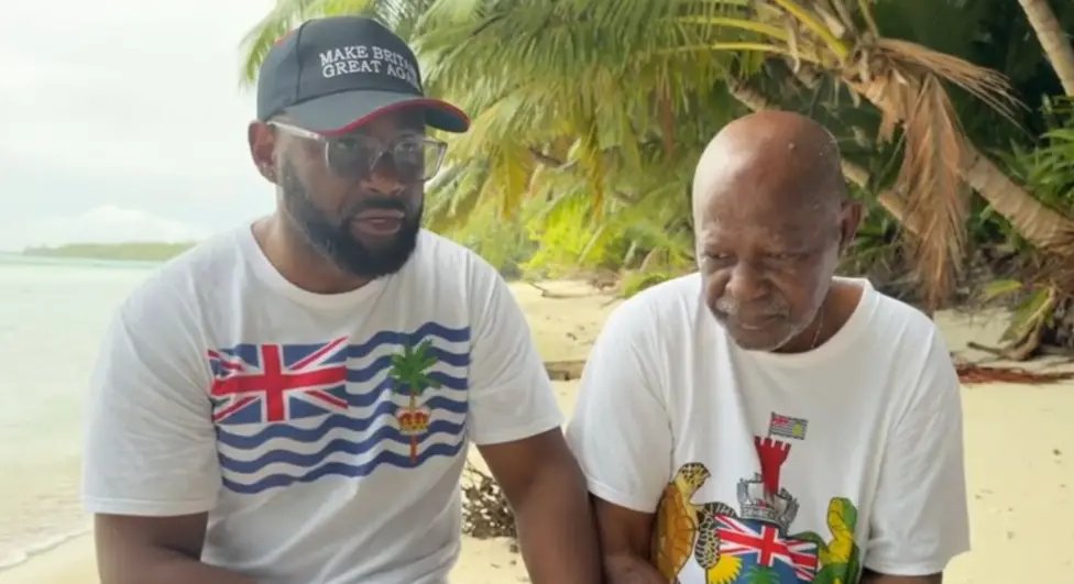 Chagossian First Minister Misley Mandarin with his father Louis Michel Mandarin