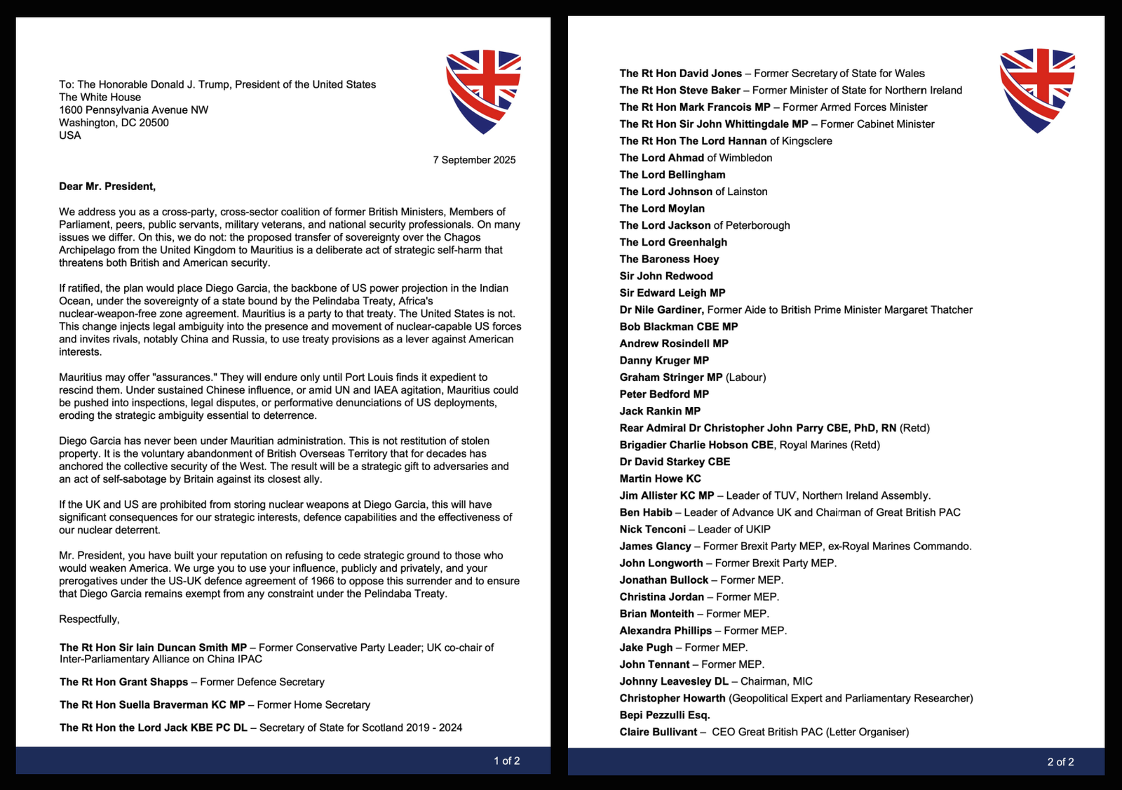 Great British PAC Chagos Islands campaign graphic