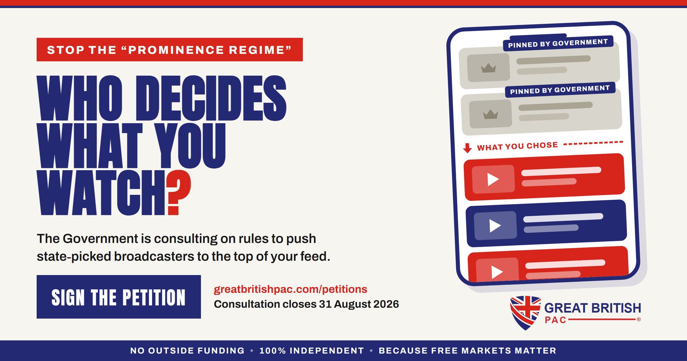 Free Markets, Not Mandates: Stop the Government's Online Prominence Regime